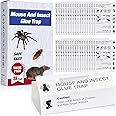 Mouse & Bugs Roach Spider Insect Traps, 38 Pack Glue Traps for Mice Ant Snake Rats, Sticky Pest Control Adhesive Tray for Catching, Sesame Oil Scent Non Toxic Pre-Baited Glue Boards Indoor Home
