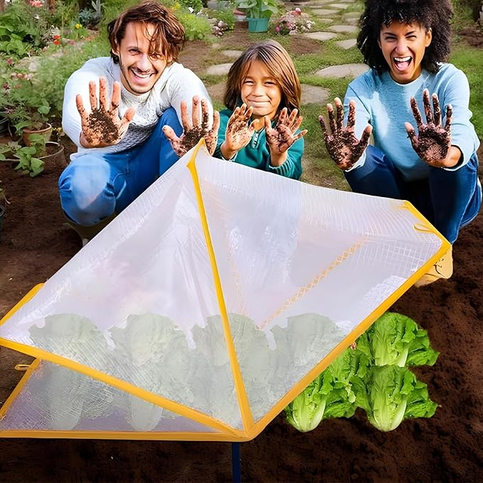 Raised Bed Cover - Foldable Plant Guard Net, Durable Garden Cage Shield | Greenhouse Tent for Seedlings Protection, Indoor Outdoor Vegetable Bed Covering for Cold Weather Birds Insectts Animals