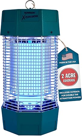 Flowtron Electric Bug Zapper 2 Acres Outdoor Insect Control with Dual Lure Method, 120W UV Light & Octenol Attractant for Fly & Mosquito, 5600V Kill Grid, Made in USA