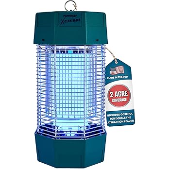 Flowtron Electric Bug Zapper 2 Acres Outdoor Insect Control with Dual Lure Method, 120W UV Light & Octenol Attractant for Fly & Mosquito, 5600V Kill Grid, Made in USA