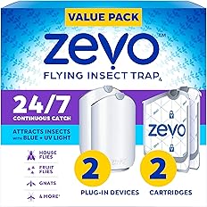 Catchmaster Window Fly Traps 12-Pack, Fruit Fly Traps for Indoors, Disposable Bulk Bug Catcher, Waterproof Insect Glue Trap, Adhesive Strips, Pest Control for Home, Kitchen, & Garage