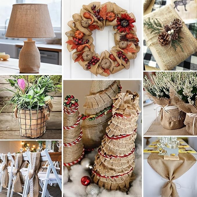 40" x 160 feet Burlap Fabric Roll – Multipurpose Burlap Tree Wrap, Natural Jute Garden Fabric for Outdoor Plant Cover, Weed Barrier Cloth, Landscaping, DIY Crafts, Gardening & Rustic Party Decor