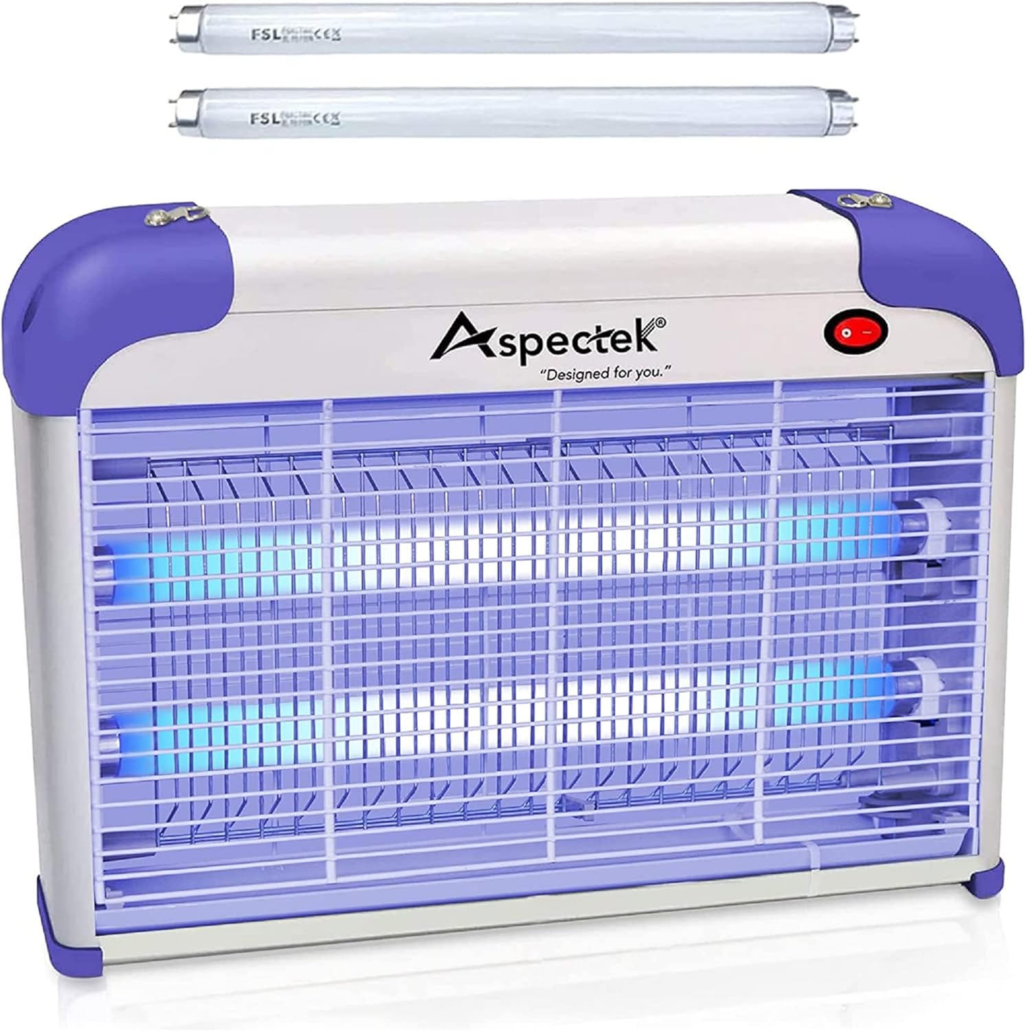 Aspectek 20W Electric Indoor Bug Zapper, Mosquito, Moth, Wasp, Insect Killer, Fly Zapper, Bug Lamp Light for Home, Restaurant, Office Use with Protection Mesh Film. Efficient & Effective