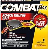 Combat Roach Killing Bait, Roach Bait Station For Large Roaches, Kills The Nest, Child-Resistant, 8 Count,Insects
