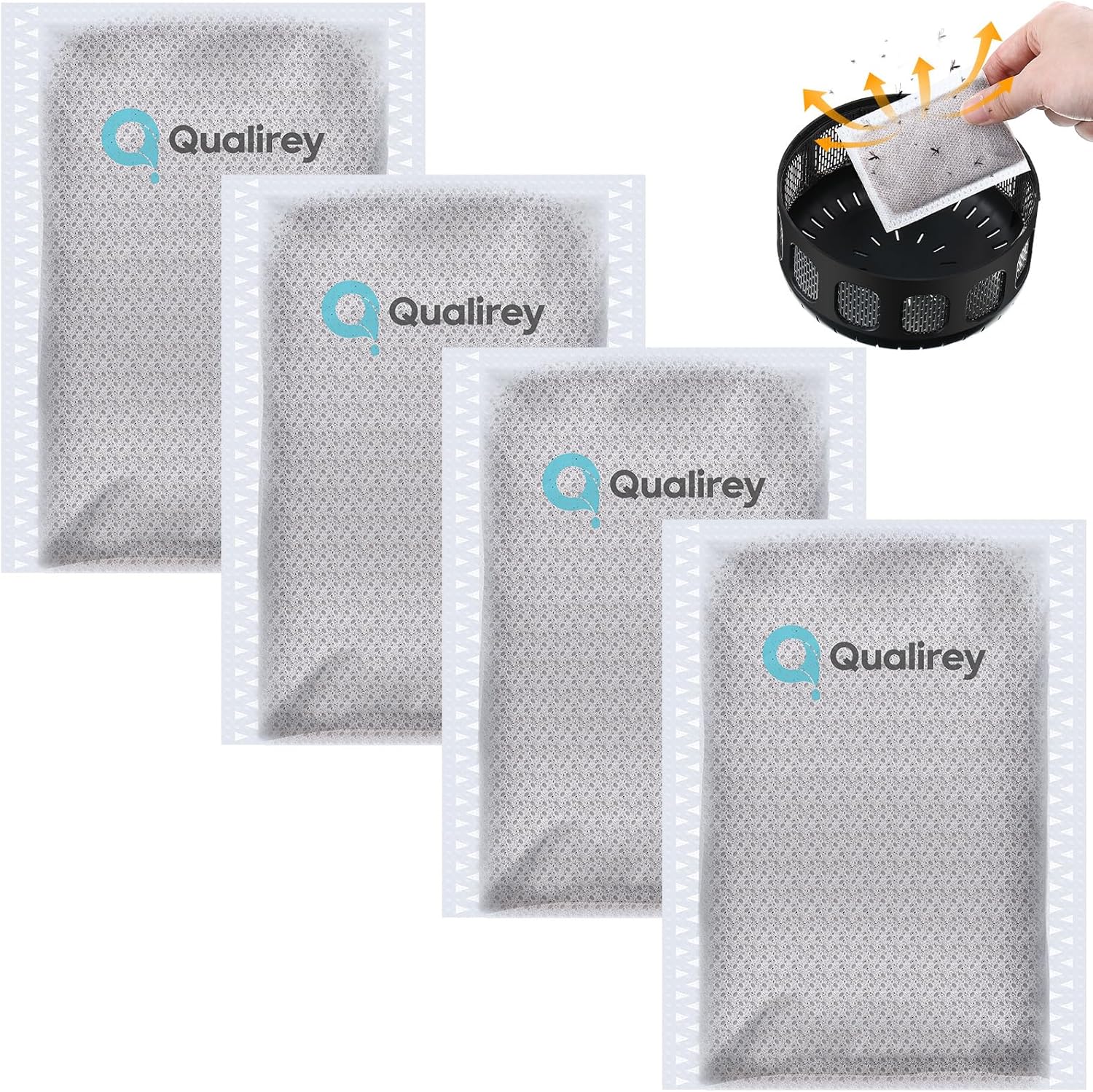 Qualirey 4 Pack Mosquito Attractant in Bulk, Lure for Bug Zapper Bait Refill Compatible with All Mosquito Trap Enhances Catch Rates for Indoor Outdoor Traps, Safe and Long Lasting