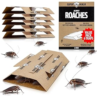 HOY HOY Trap A Roach - Bait Glue Traps, Great for Home with Kids & Pets Indoor, Sticky Pest Control Trap, Roach Killer, Made in Japan 5 Traps