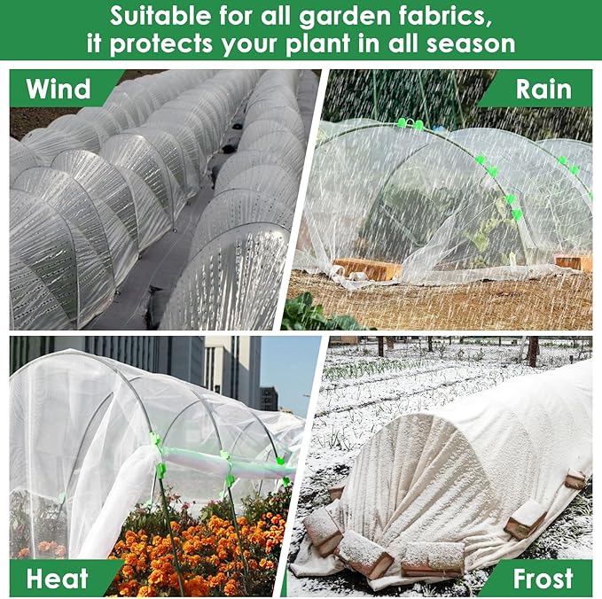 9 Sets Greenhouse Hoops for Raised Beds,45 Pcs Garden Hoops Grow Tunnel Rust-Free Fiberglass Garden Stakes Hoops, Plant Support Hoop House Kit Frame for Shade Cloth Netting Row Cover Garden Supplies
