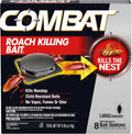Combat Roach Killing Bait, Roach Bait Station For Large Roaches, Kills The Nest, Child-Resistant, 8 Count,Insects