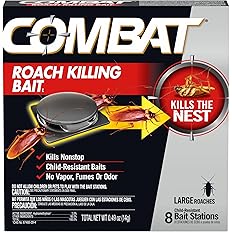 Combat Roach Killing Bait, Roach Bait Station For Large Roaches, Kills The Nest, Child-Resistant, 8 Count,Insects