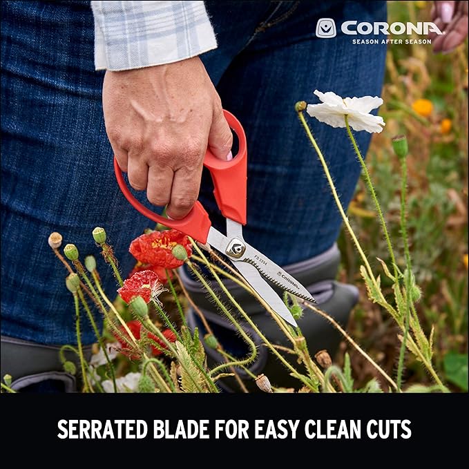 Corona Tools | ComfortGEL Floral Scissors | Stainless Steel Garden Shears for Flowers & Stems | FS 3394,Red