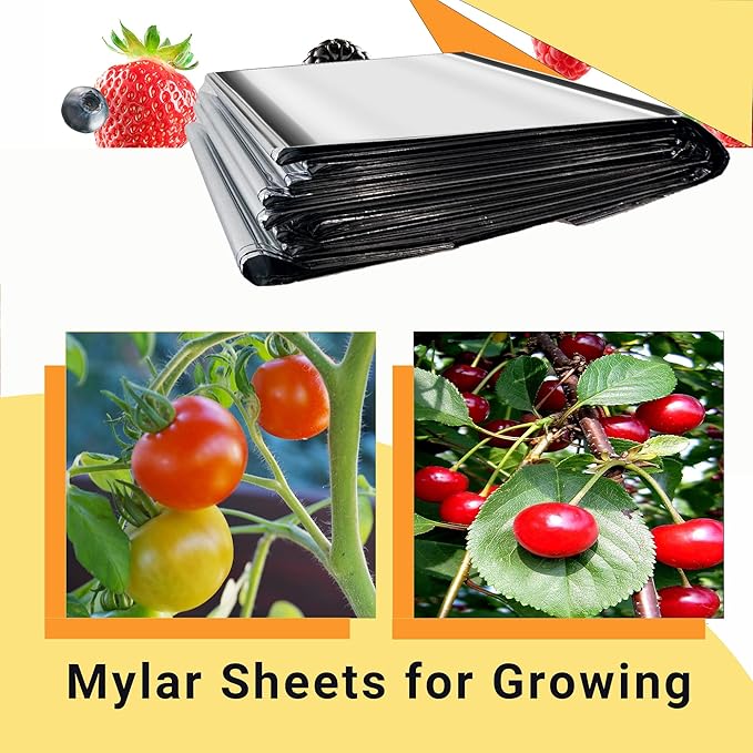 Reflective Mylar Film Silver Mylar Sheets Garden Greenhouse Covering foil for Grow Room Plant Growth Outdoor Survival Camping First Aid (83 x 51 Inch), 6 PCS