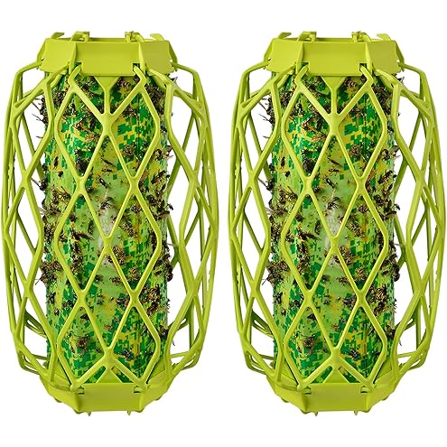 4 Pack Upgraded Wasp Trap Outdoor Hanging, Carpenter Bee and Hornet Catcher, Reusable Yellow Jacket Trap with Bait Reservoir, Bee Killer and Wasp Catcher for Outside (Green)