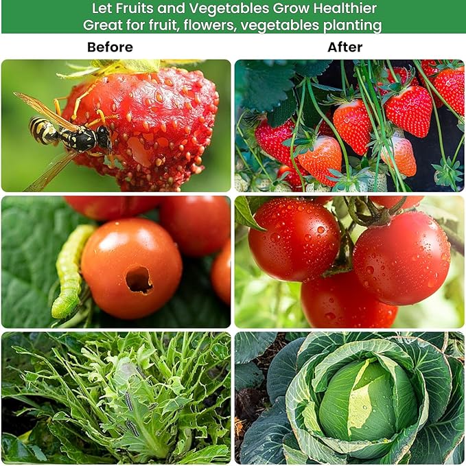 Garden Hoops and Netting for Raised Beds, Fiberglass Greenhouse Hoops Grow Tunnel with 10x50ft Ultra Fine Mesh Netting Kit Pest Barrier for Garden Protection, Deer Bird Insect Bug Gardening Plant Net