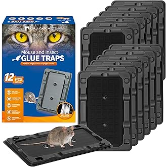 LULUCATCH Mouse Traps, 20 Pack Pre-Baited Sticky Mouse Traps Indoor for Home, Non-Toxic Bulk Sticky Pads, Glue Traps for Rats, Bugs, Spider, Mice, Cockroach, Pet Safe Pest Control