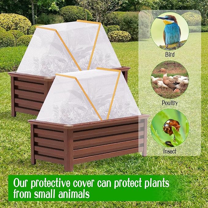 Raised Bed Cover - Foldable Plant Guard Net, Durable Garden Cage Shield | Greenhouse Tent for Seedlings Protection, Indoor Outdoor Vegetable Bed Covering for Cold Weather Birds Insectts Animals