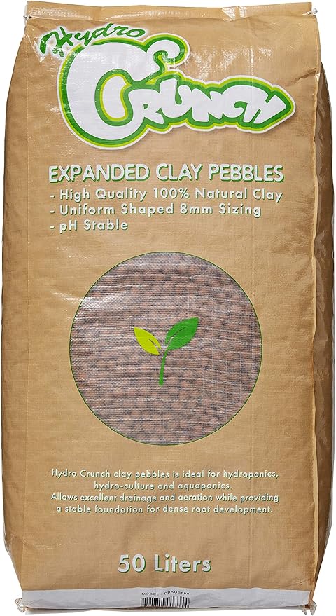 Hydro Crunch Expanded Clay Growing Media Hydroponic 50 Liter 8 mm Aggregate Pebbles Pellets