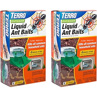 Terro T1812 Outdoor Liquid Ant Killer Bait Stakes - 8 Count (0.25 oz each) (2 Pack)