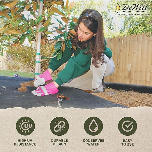 Dewitt 2-Pack Weed-Barrier Pro 3 oz Landscape Fabric, Black, 4 x 300 Feet – Heavy-Duty Weed Control and Ground Cover for Gardens, Beds, Mulch, Outdoor Landscaping, and Yard Areas
