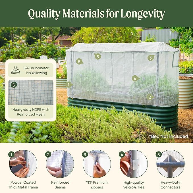 Vego garden Frost Greenhouse Cover System for 2.0' x 6.5' (6 in 1) Garden Bed(No Frame)