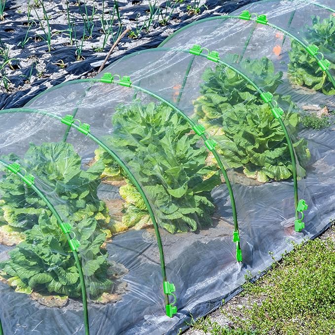 30 Pcs Garden Hoops for Raised Beds, 6mm Greenhouse Hoops Grow Tunnel Fiberglass Hoop House Kit, 6 Sets Plant Support Garden Stakes Hoops Frame for Netting Shade Cloth Row Cover Garden Supplies