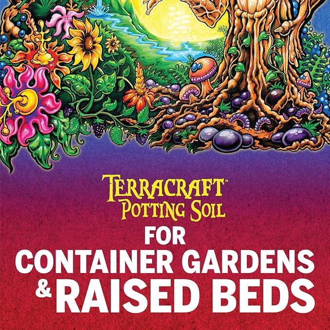 Mother Earth Products Terracraft Potting Soil, All Purpose Potting Soil For All Plants, Flowers, Vegetables And Tomatoes, 12 Qt., Natural