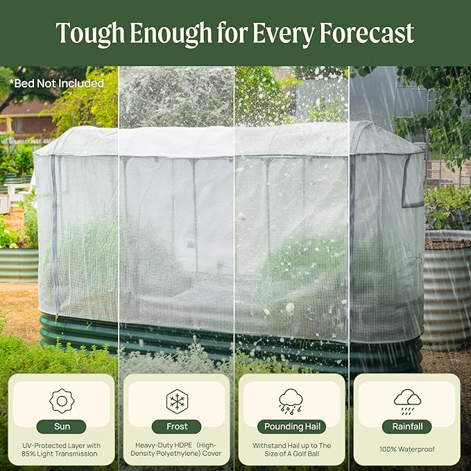 Vego garden Frost Greenhouse Cover System for 3.5' x 6.5' (9 in 1) Garden Bed(No Frame)