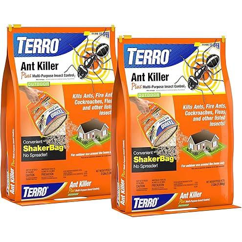 TERRO T2600 Perimeter Outdoor Ant Bait Plus - Attracts and Kills Carpenter Ants, Roaches, Crickets, Earwigs, Silverfish, Slugs and Snails - 2 Pack, 4Lbs