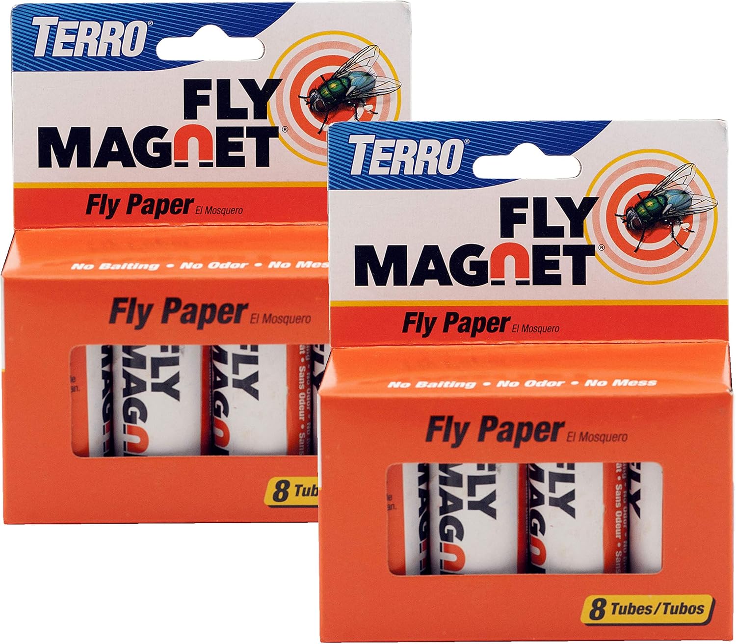 TERRO T518 Fly Magnet Indoor Housefly, 8 Count Pack, Sticky Fly Trap Indoor Hanging