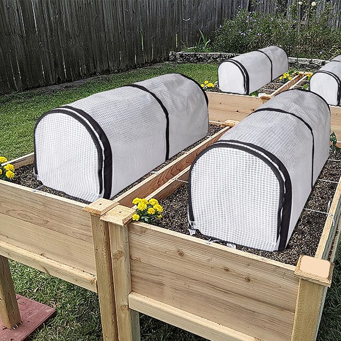 2 Pcs Garden Rows Plants Cover- Garden Beds Vegetable Rows Plant Protector- Plant Net Cage Guard Greenhouse Cover with Ground Nails for Protecting Vegetables Fruits Seedlings Flowers from Animals