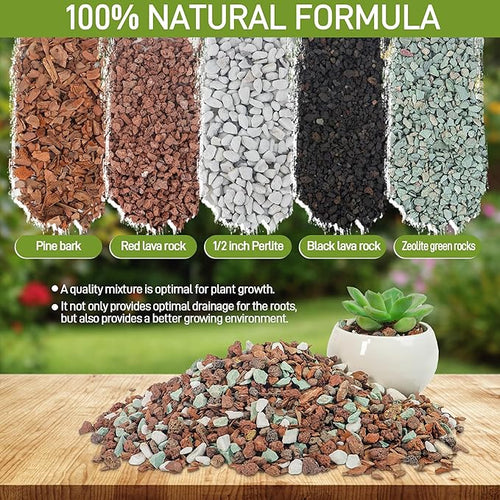 10 Quart Bonsai Soil Mix Lava, bark, Volcanic Rock, Green Zeolite and Perlite,Natural Organic Mix for Potted Plants
