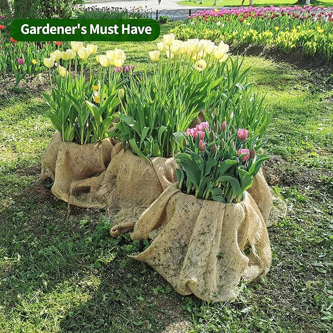 Agfabric Burlap Fabric 64 inchx15 Feet,Natural Burlap Roll, Multipurpose Jute Fiber Material for Gardening,Wedding Table Runners,Crafts,Decor