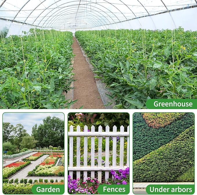 10 Pack Tomato Roller Hooks with 49.2FT String,Tomato Roller Hooks for Greenhouse,Plant,Flower Vine Crop Trellis Kit