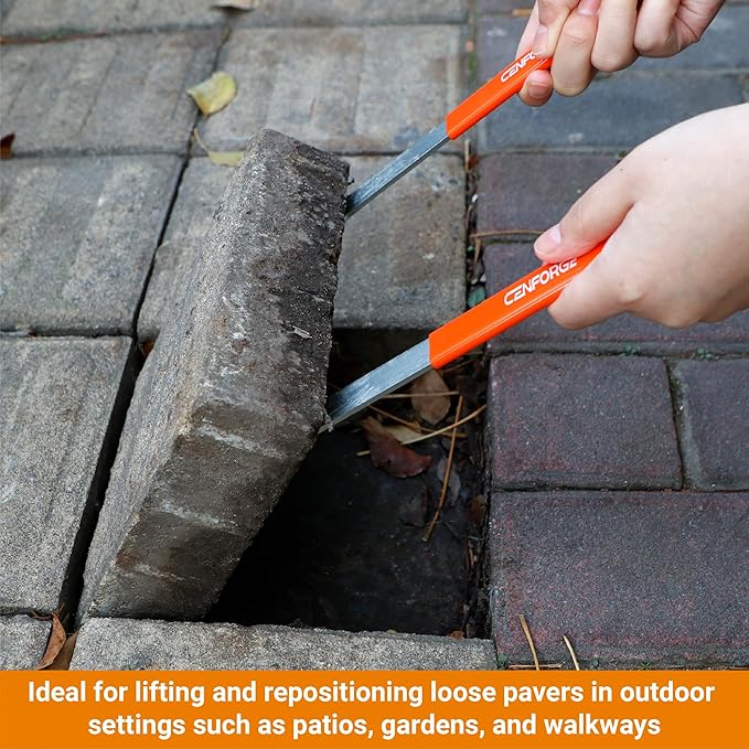 2-Pack Paver Removal Tool – Heavy Duty Galvanized Steel Paver Extractor & Puller – Serrated Grip Brick Lifter for Patio, Driveway, and Hardscape Repair (Non-Slip Handle)