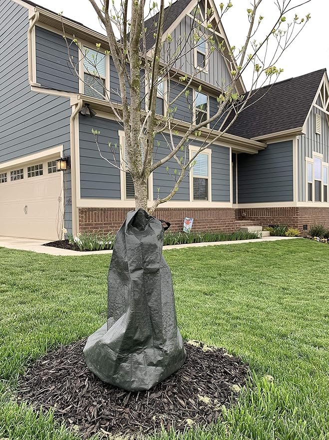 15 Gallon Slow-Release Tree Watering Bag, Watering Bag for Trees, Premium PVC Shrub Watering Bag with Heavy Duty Zipper, Durable Reusable Drip Irrigation Bag