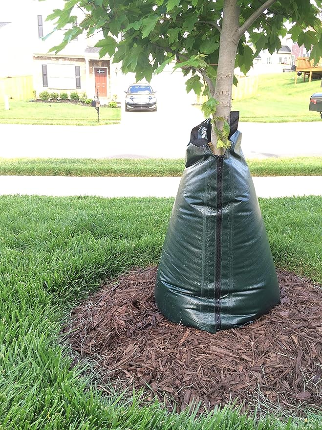 15 Gallon Slow-Release Tree Watering Bag, Watering Bag for Trees, Premium PVC Shrub Watering Bag with Heavy Duty Zipper, Durable Reusable Drip Irrigation Bag